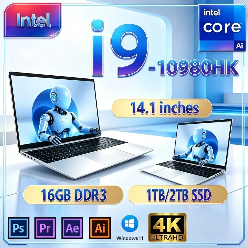 Hot Intel I9‑10980HK New 2026 14.1 Inch Gaming Office Notebook 16GB 32GB 2TB SSD Windows 11
