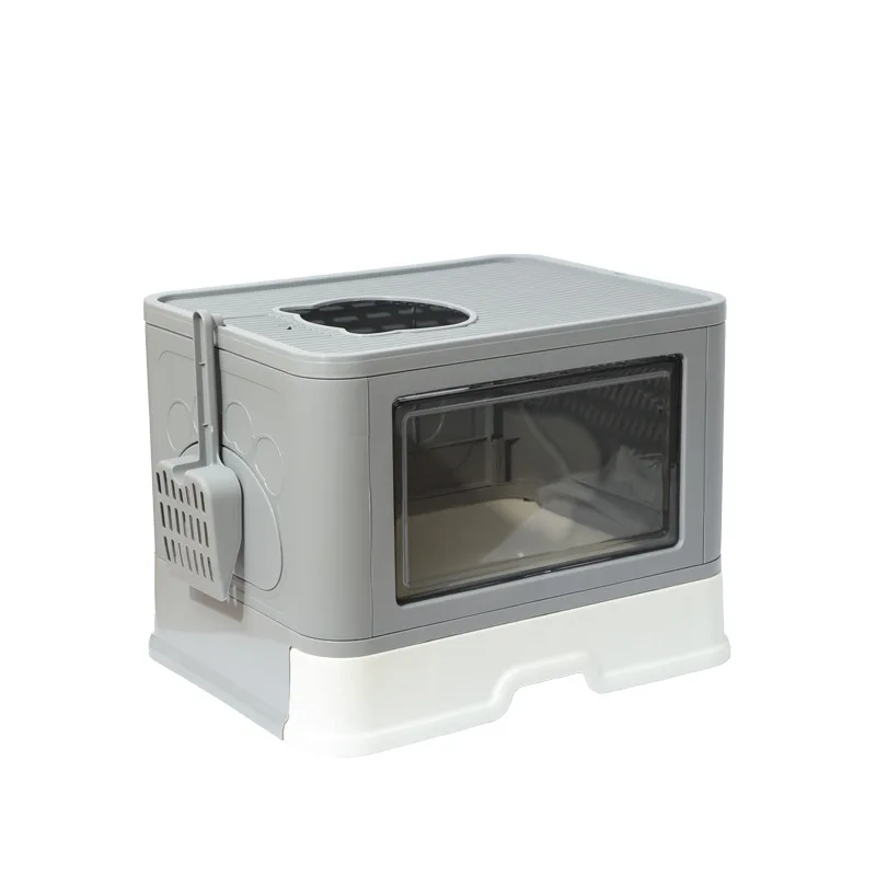 كبير بالكامل صندوق نفايات القط المغلقة درج نمط سبلاش برهان سهلة التنظيف مرحاض القط رائحة التحكم القط كيبلي موزع مجرفة #3