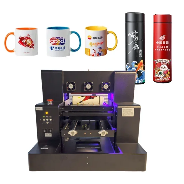 A4 Inkjet Printers UV Printer For Phone Case Pen Plastic Wood Glass Mug Rainbow Varnish A4 UV flatbed printer for Sticker