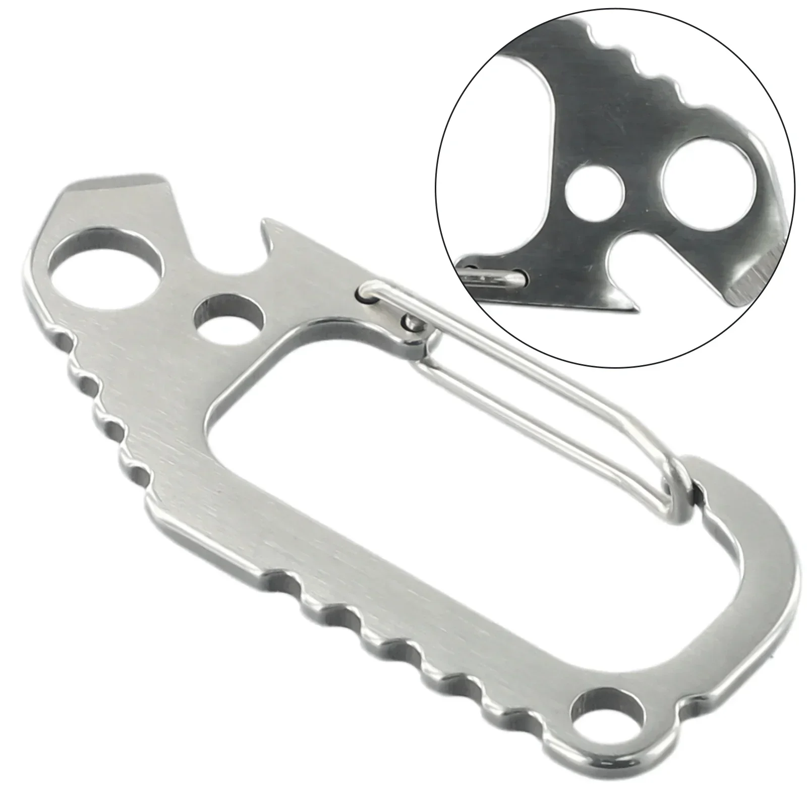 

Outdoor Carabiner D-Ring Key Chain Clip Hook Mountaineering Climbing Buckle Multi-functional Stainless Steel Spring Key Chain