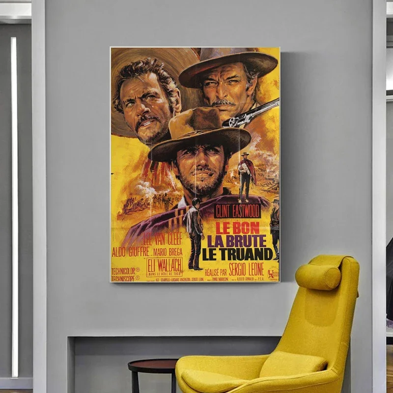 Retro Cowboy Movie Posters and Prints Festival Gift for HerHim Canvas Painting Wall Art Pictures Home Bar Room Decoration