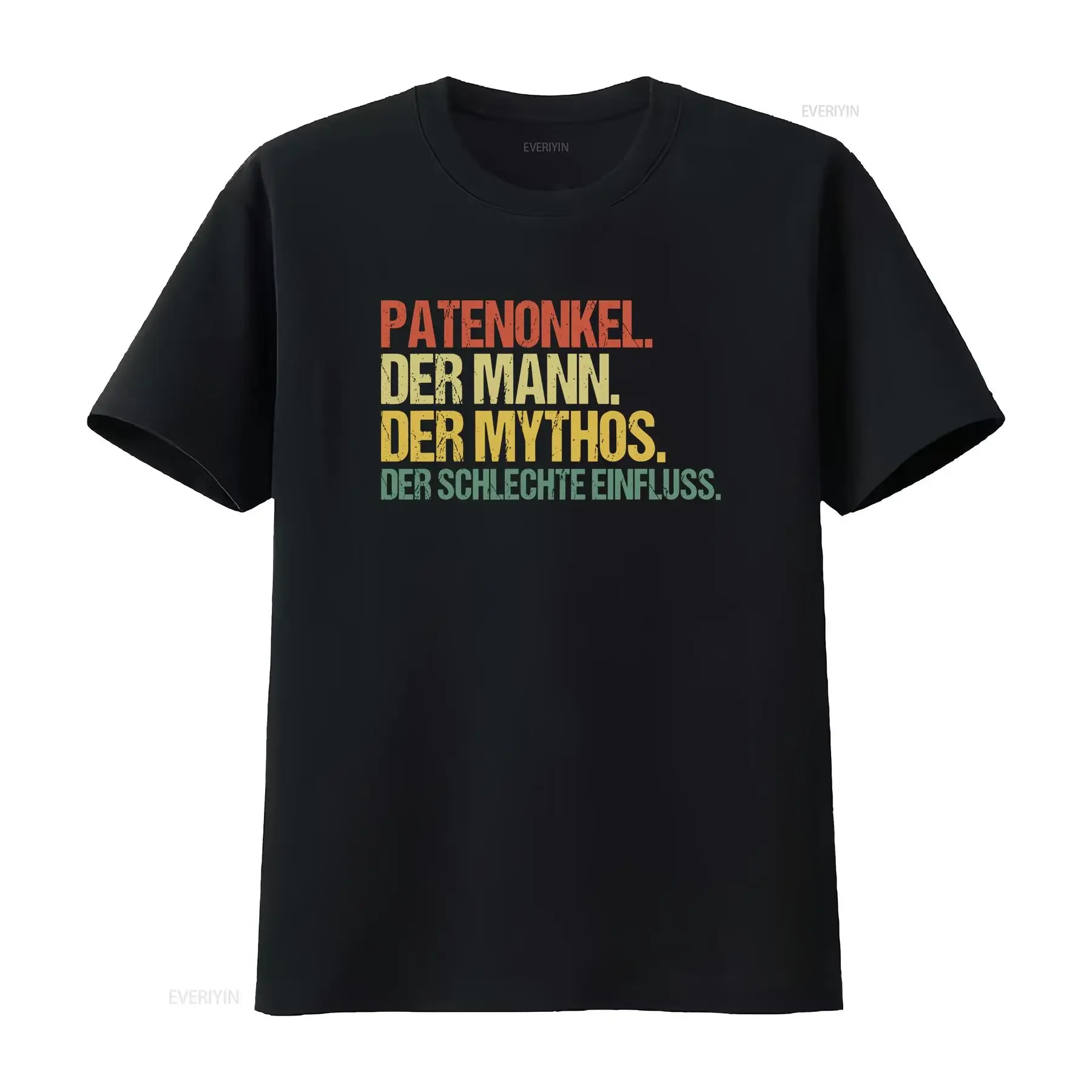 T-shirt pour homme vintage délavé légèrement tendance, motif Père chrétien, Parrain, Famille, Père de baptême, Membre à influence négative, Baptême, Confirmation