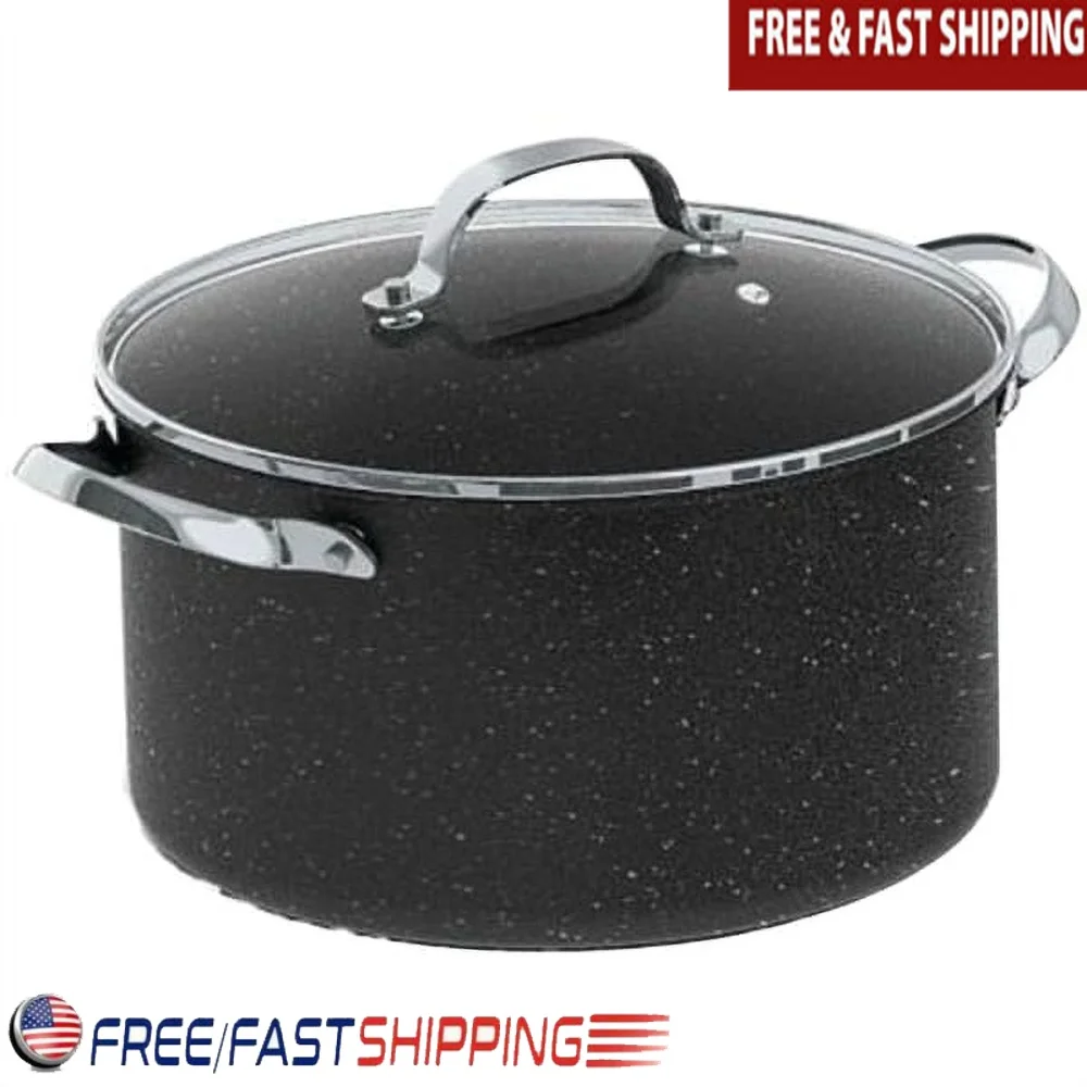 

6-квартная кастрюля со стеклянной крышкой. Прочная посуда с антипригарным покрытием. Устойчивая к царапинам кованая алюминиевая основа. Оптимальное распределение тепла.