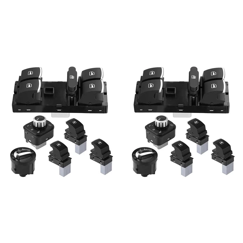 

Hot Selling-12Pcs Window Mirror Headlight Switch Set 5ND 959 565A 5ND 959 857 5ND941431B For VW Golf MK5 6 Jetta MK5 Passat B6,1