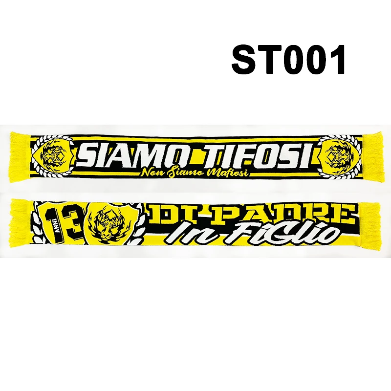 145*20 cm Size Siamo Tifosi DI PADRE In Figlio Scarf for Fans Double-faced Knitted ST001