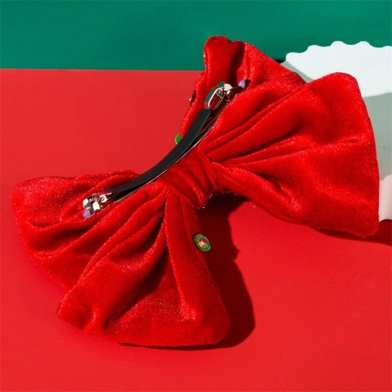 

Christmas Themed Bows Hair Clip Daily Wear Hair Pin Comfortable Hairpin for Parties and Daily Wear 15UB