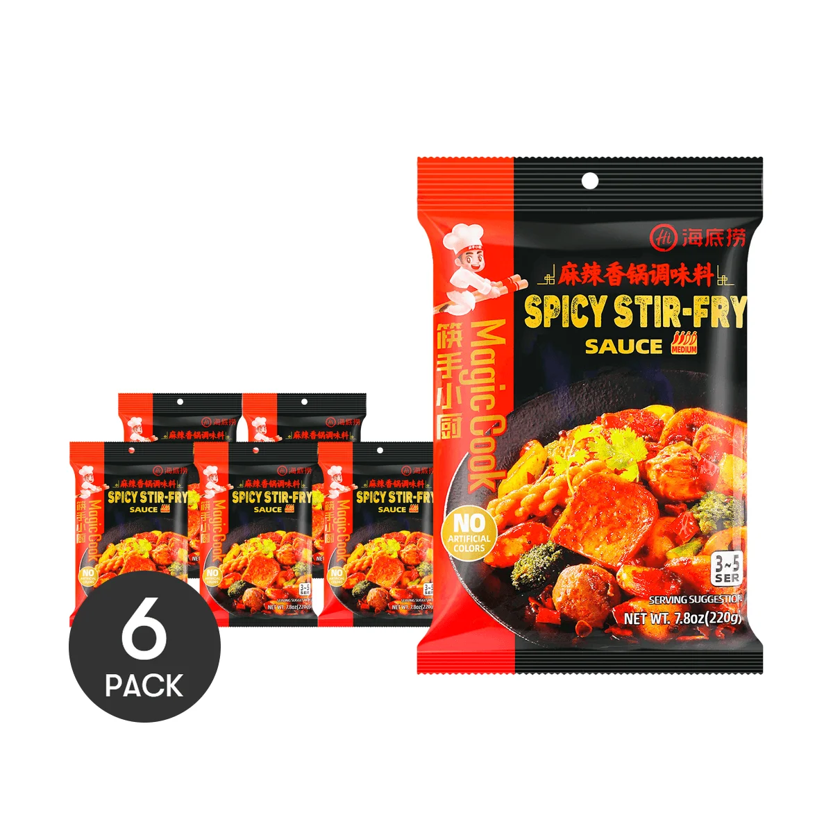 [6Packs]Spicy Stir Frying Base 220g, 220.00g*6Packs