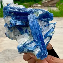 Natural Blue KYANITE with Quartz Crystal Specimen Rough Reiki Healing