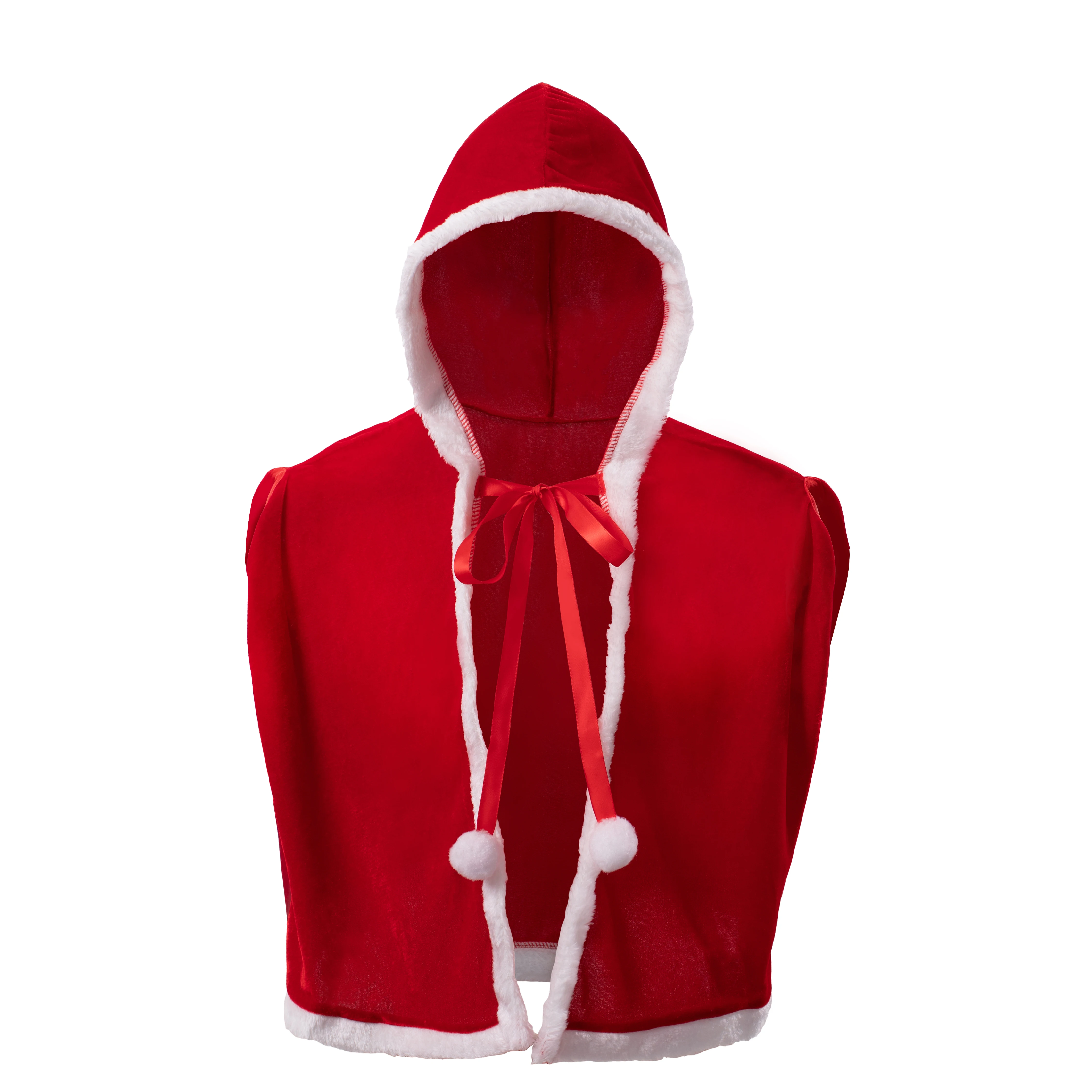 Sexy Weihnachtsoutfit, 2-teiliges Set, kurzer Kapuzenmantel, Weihnachtsmann-Mantel, Mütze, Herren-Cosplay, Samt, Weihnachtsfeier, Rollenspiel-Kostüm – Detail 2