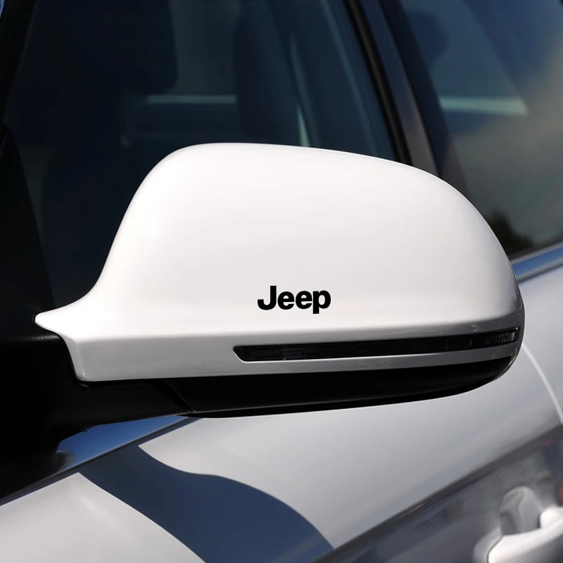 4Pcs Car Door Handle Stickers Tire Rear View Mirror Decals For Jeep Renegade Wrangler JL JK Gladiator Grand Compass Accessories