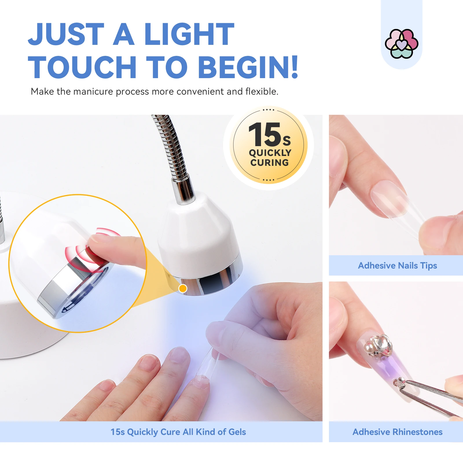 SAVILAND مصباح أظافر لاسلكي صغير يعمل باللمس، مصباح أظافر LED قابل لإعادة الشحن بالأشعة فوق البنفسجية 360 درجة °   دوران لطلاء الأظافر الجل سريع الجفاف