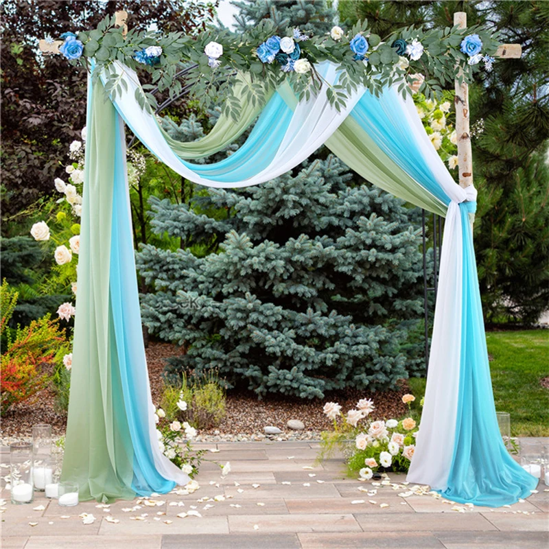 Imagem -03 - Tecido Chiffon Wedding Arch Drape Cortina Cortina Draping Recepção de Cerimônia Decoração Pendurada Wed Backdrop Curtain