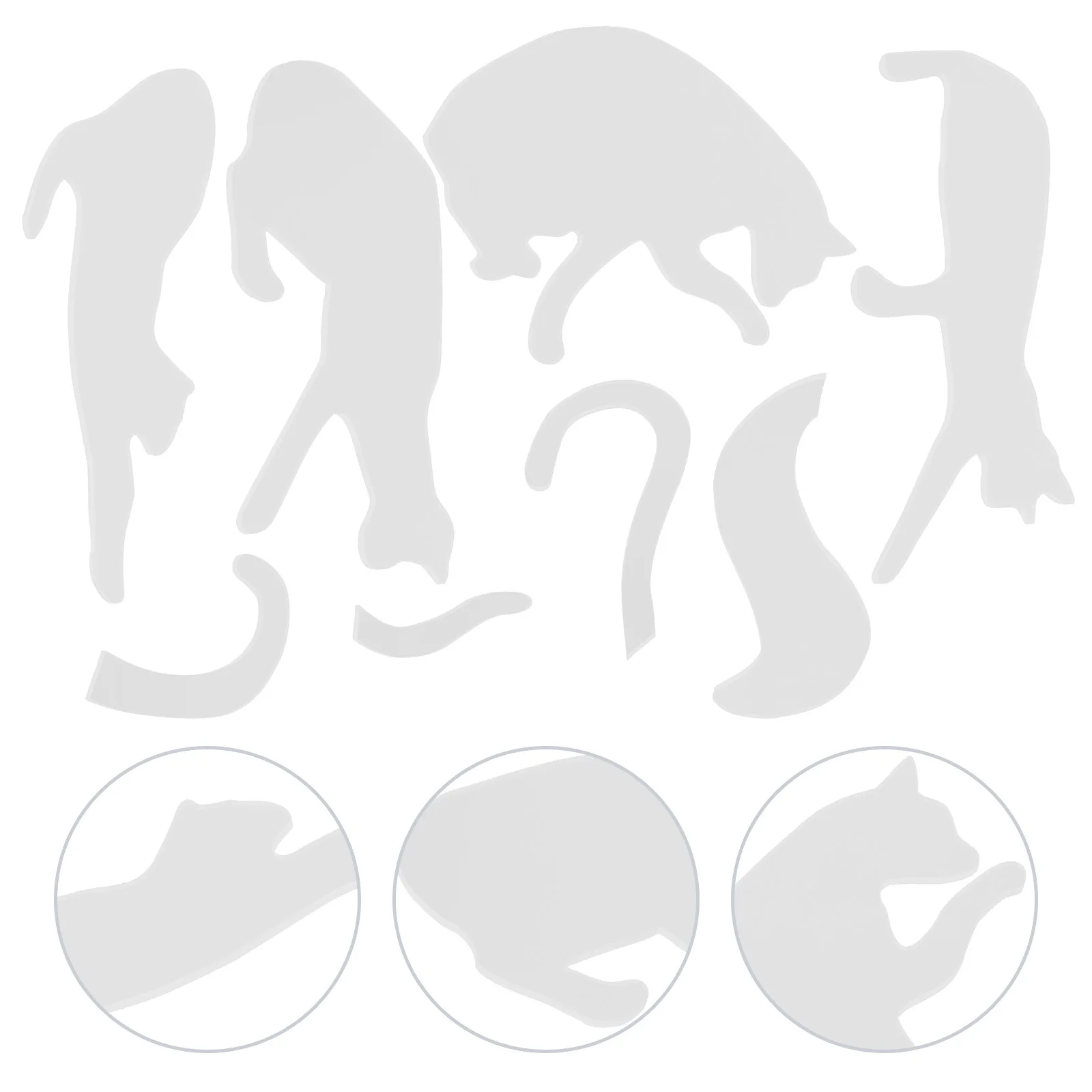 

1 set 1 Set Of Cat Template Ruler Acrylic Quilting Templates Clear Sewing Crafting Tools For Diy Patchwork Clothing Pants Flower