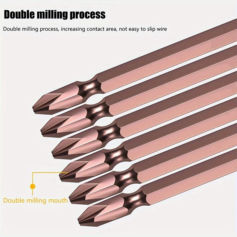 50mm-150mm Magnetic Impact Double Head Cross Screw Drill Bit Set Handheld Screw Disassembly and Assembly Power Tool 10 Piece Set