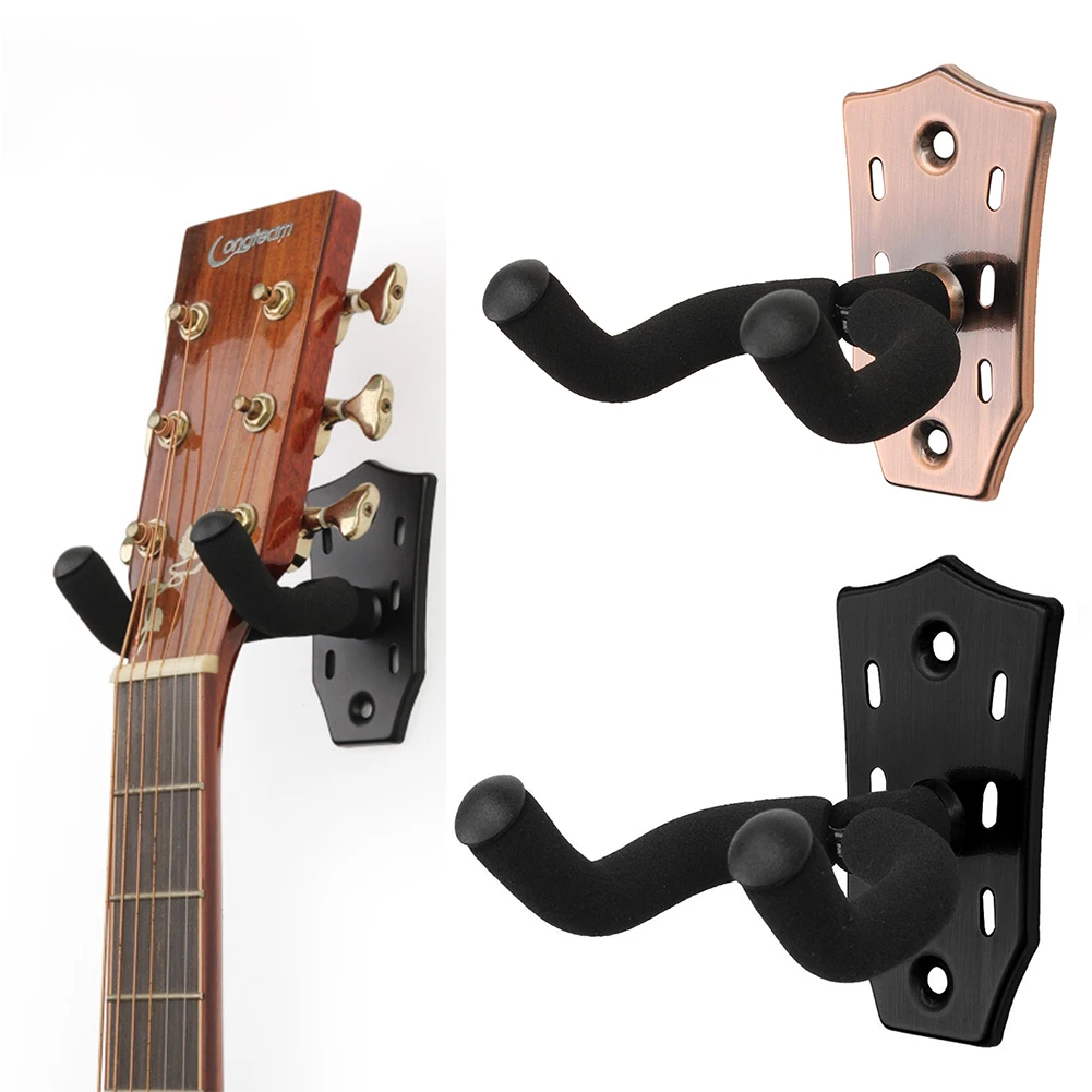 Guitar Ukulele Hook Metal Acoustic Guitar Hook Stand Non-Slip Mount Wall-Mounted Suitable for Guitars Basses Guitar Accessories