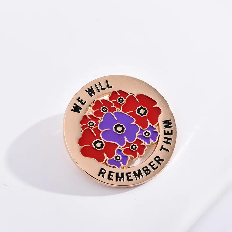 2025 Poppy Flower Pin Commemorative Badge Fashionable Oil-dripping Corsage Lapel Pins Decoration Crafts Gifts