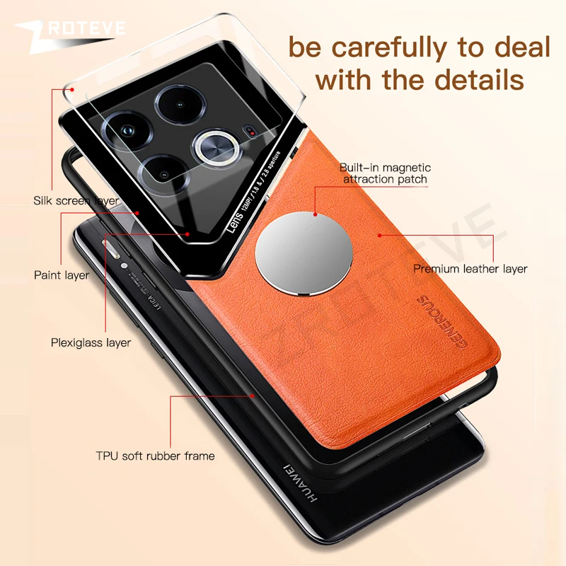 For Infinix Note40 4G Case Zroteve Leather Texture Soft Frame PC Cover For Infinix Note 40 Pro Plus 5G Shockproof Phone Cases