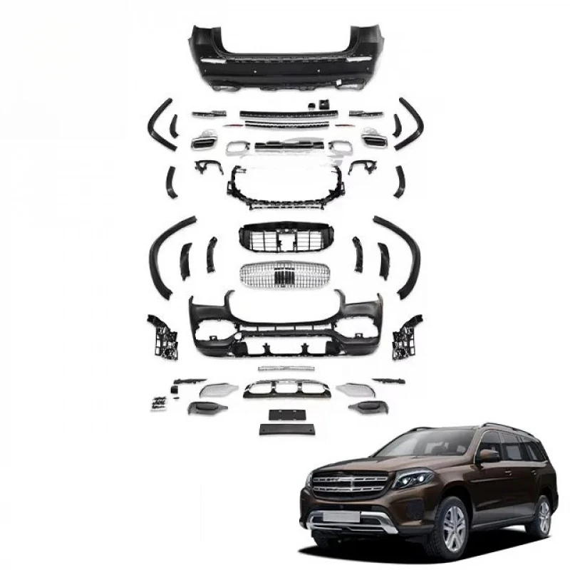 

GLS Car Exterior Modification Upgr Trim Kit Front and Rear Bumper Lights Install Car Grille Accessories