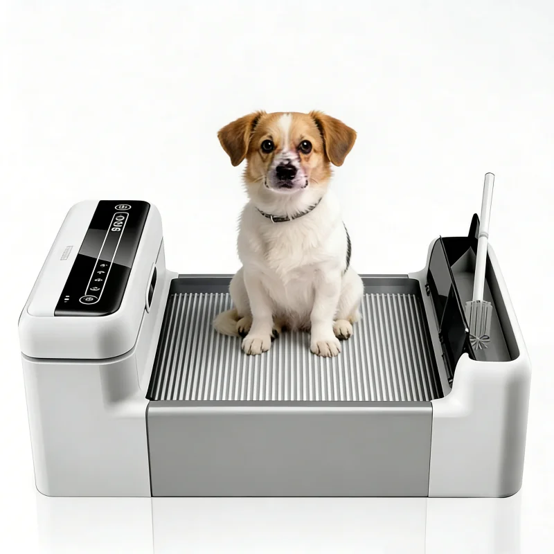 Smart Dog Toilet with Button Version, Fully Automatic Flushing Smart Dog Toilet ODM OEM Self-cleaning Dog Toilet