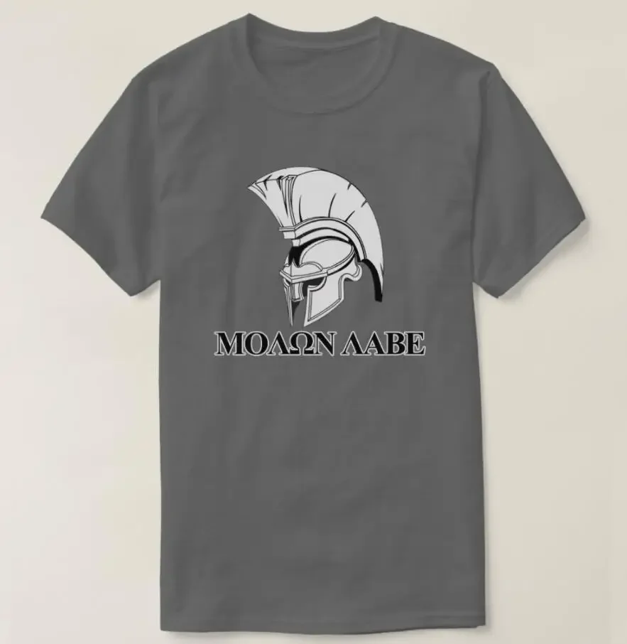 Spartan Greek Helmet Come and Take It Molon Labe Men T-Shirt Short Sleeve Casual 100% Cotton O-Neck Summer T Shirt