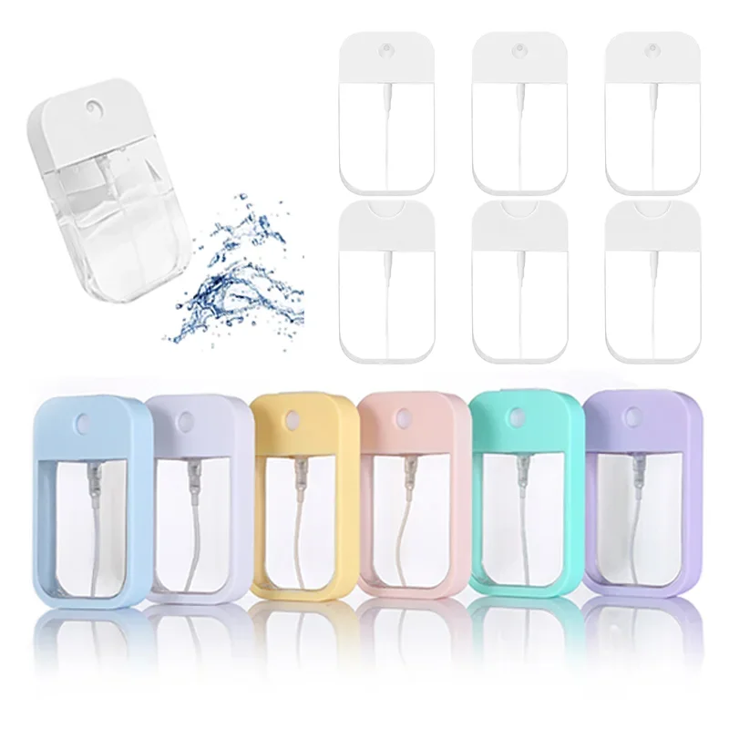 5pcs Mini Clear Card Plastic Spray Bottles 45ml/50ml Perfume Atomizer Vials Travel Portable Refillable Hand Sanitizer Bottles