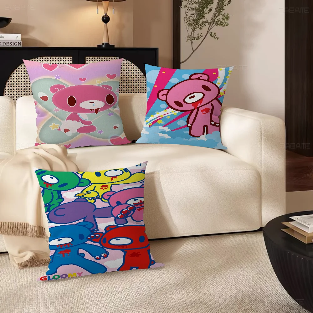 

Cartoon G-gloomy Bear Pillow Covers Cartoon Sofa Decorative Home Double-sided Printing Short Plush Cute Cushion Cover