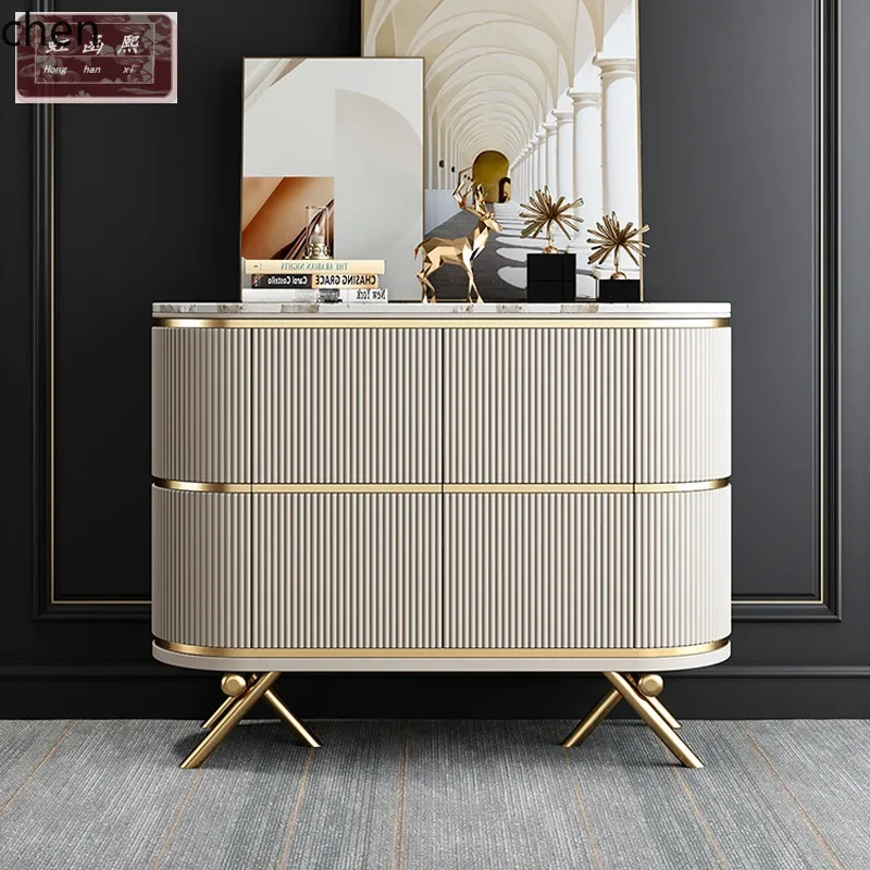 HXL Minimalist Living Room Entryway Sideboard Rock Slab Wall-Mounted Storage Decorative Cabinet