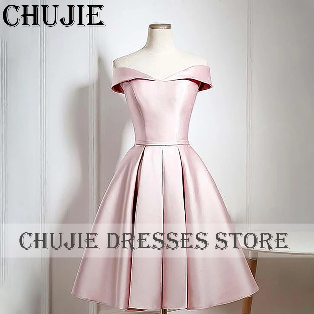 

Light PInk Satin vestidos graduación adolescentes Mini Cocktail Dress Customized Evening Party Gowns A Line Homecoming Dresses