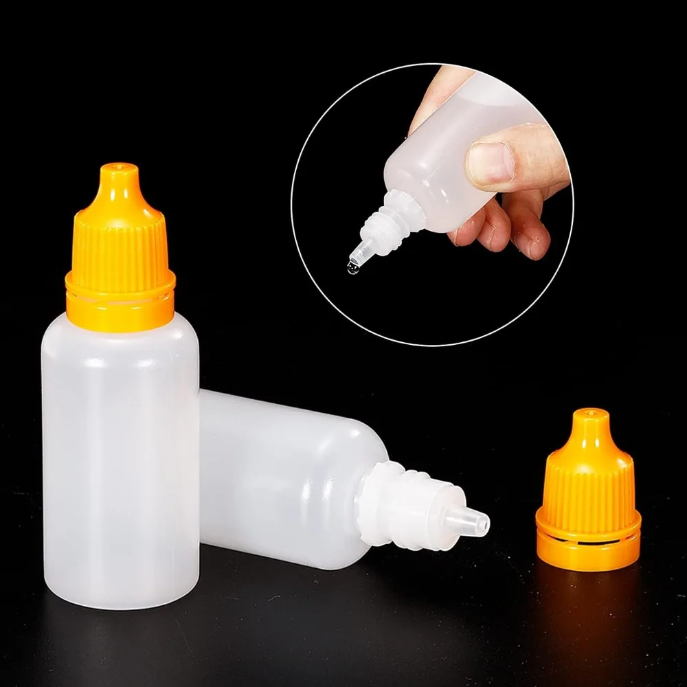 100pcs 3-50ml Empty Squeezable Liquid Dropper Bottle for Travel Small Eye & Ear Dropper Bottles To Store & Sort Essential Oil