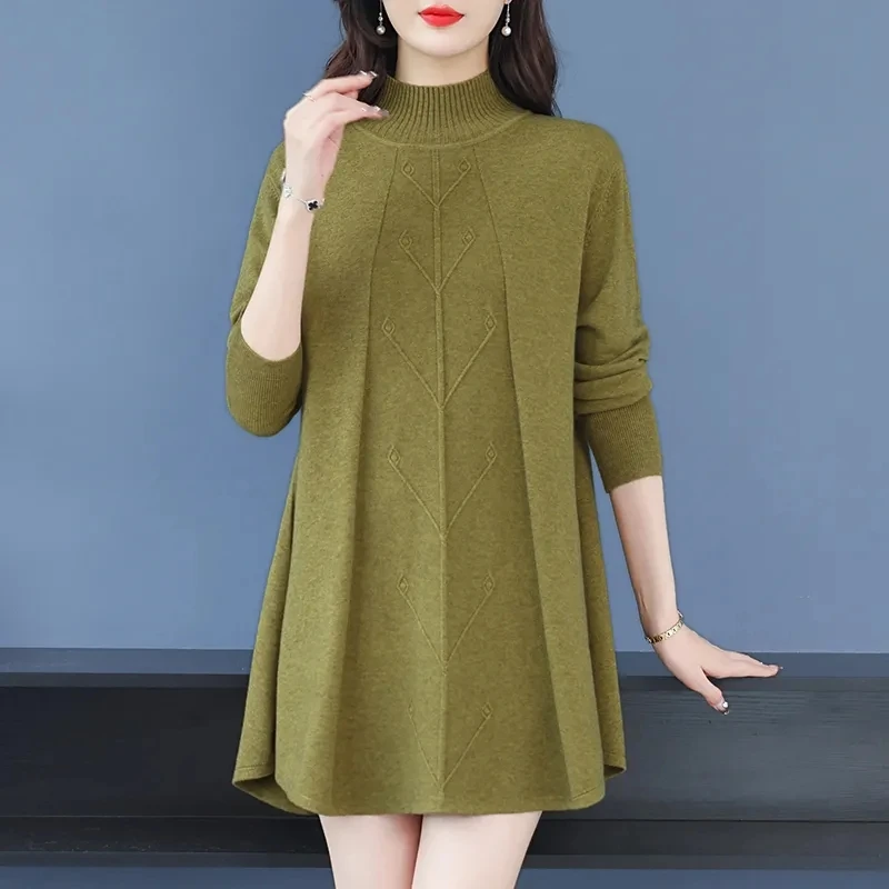 

2025Новый осенне-зимний свитер, женский пуловер, модный вязаный свитер с длинным рукавом и круглым вырезом, джемпер, женский трикотаж, женский