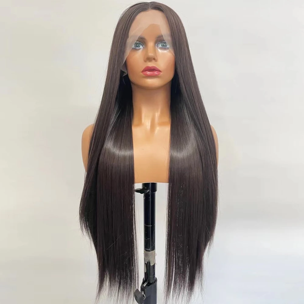 

Synthetic Wigs For Women Lace Front Breakdown Free Long Straight Hair Party/Cosplay Anime High Temperature Fiber