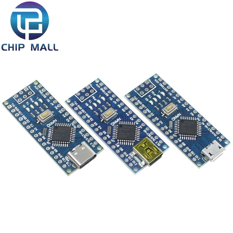 جهاز تحكم نانو صغير/Type-C/Micro USB Nano 3.0 مع وحدة تحكم نانو متوافقة مع مشغل USB لـ Arduino CH340 16 ميجاهرتز ATMEGA328P