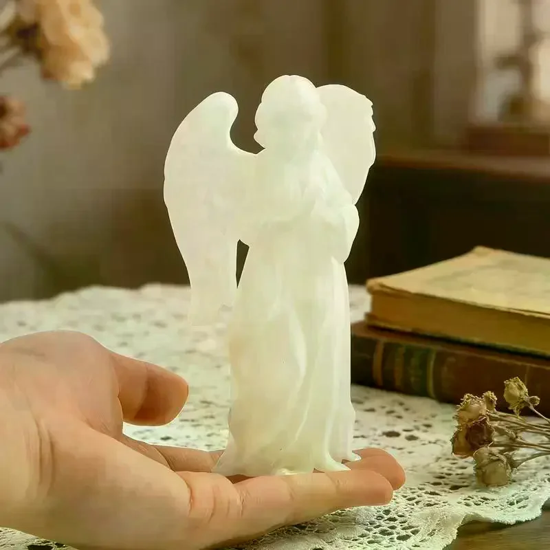Illuminated Fairy Angel Figurines for a Serene and Peaceful Prayer Atmosphere at Home