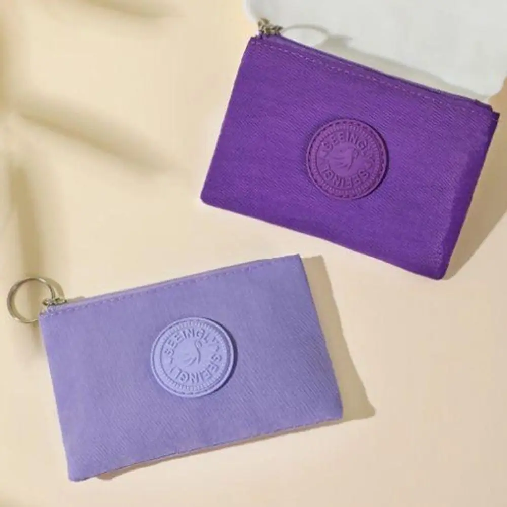 

Durable Canvas Money Coin Purse Waterproof with Key Ring Credit Card Holoder Wear-resistant Wallet Money Bag Male Female