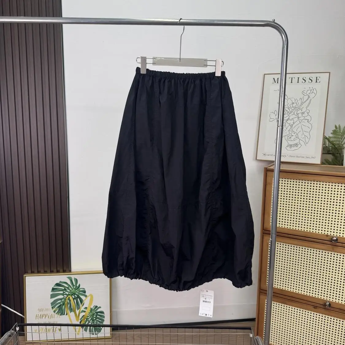 Ele Midi-Rock WMXZ Sommer Neu Eleganter Nylon-Rock mit Gürtel, Hoher Taille, für Pendler, Einfarbig, A-Linie, Lässiger Gerader Schnitt