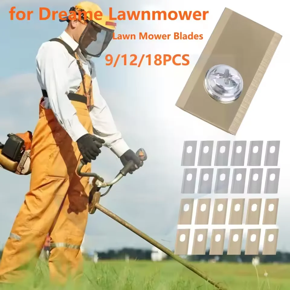 9/18/36PCS Lawn Mower Blades Stainless Steel Replacement Cutting Blade Includes Mounting Screws for Dreame Lawnmower Accessories