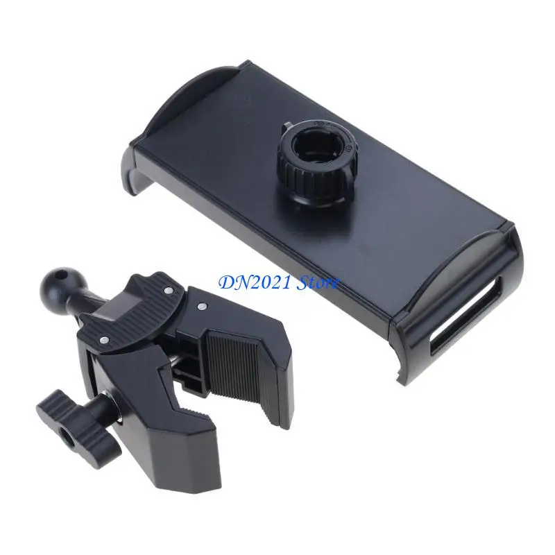 

F3KE Multiple Surfaces Phone Mounting Clamp With Rubber Protections Adjustable For Fitness Equipment Office Use