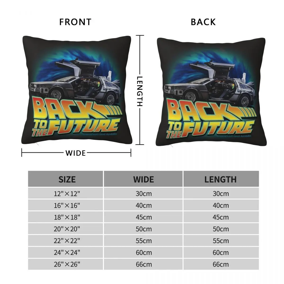 Back To The Future Delorean In Time Square Pillowcase Polyester Linen Velvet Creative Throw Pillow Case Sofa Seater Cushion Case