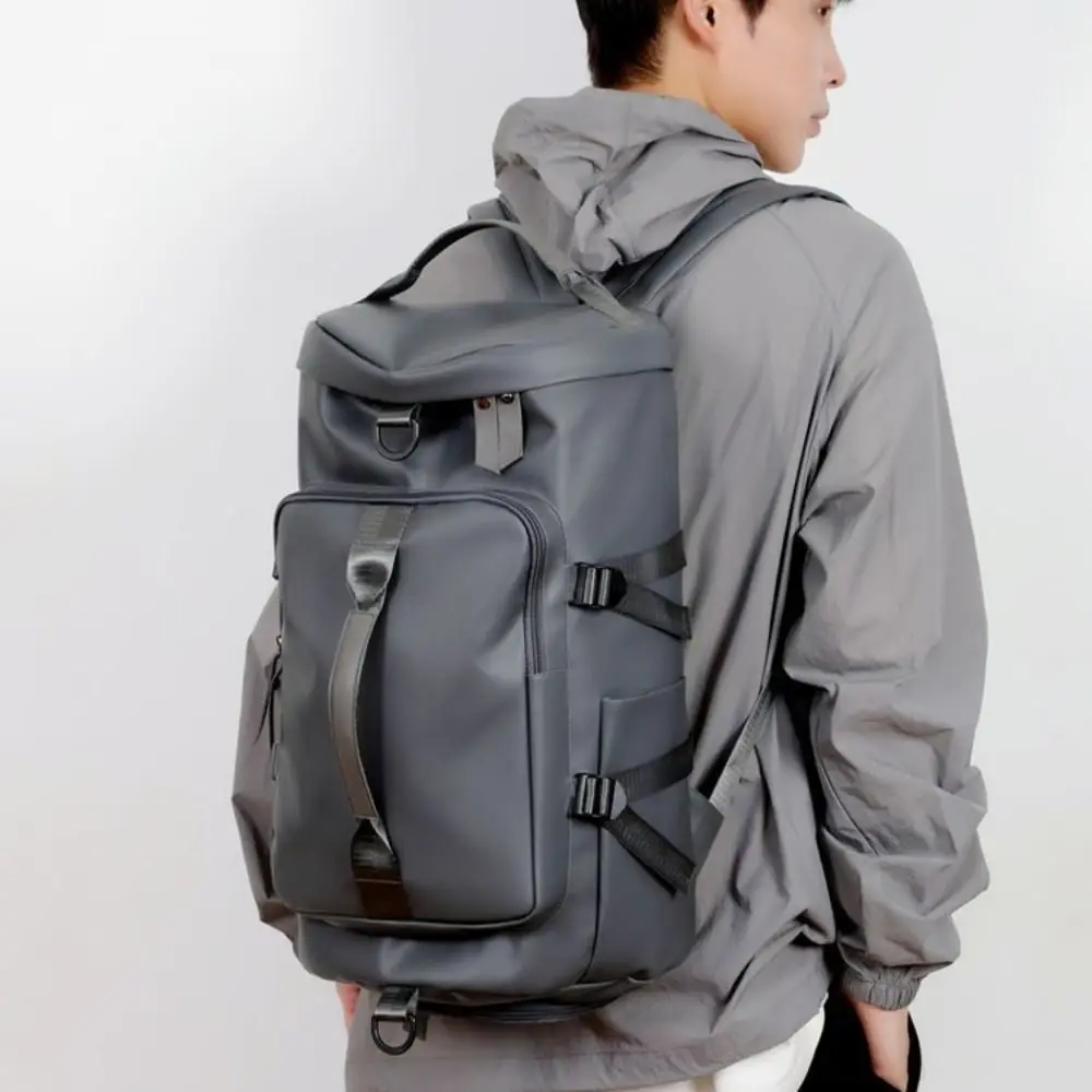 

Large Capacity Sports Gym Bag Waterproof Multipurpose Luggage Handbag Storage Pack Dry Wet Separation PU Leather Backpack Hiking