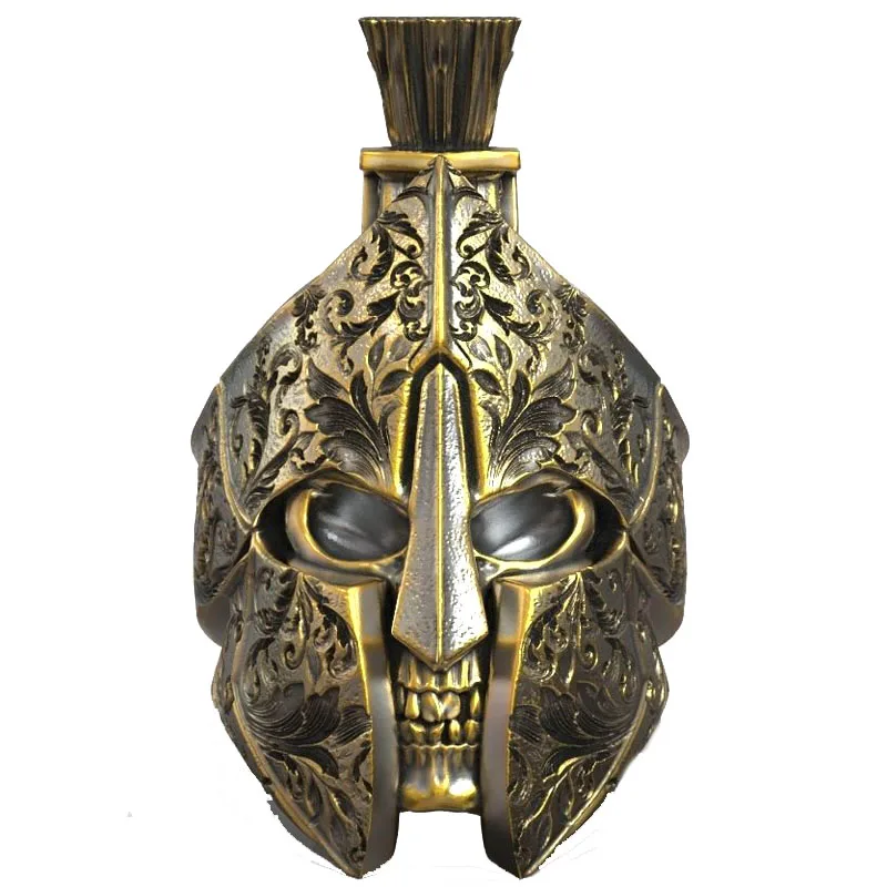 

35 г Цей кольца восхити греческий череп в спартанском шлеме, украшающие нежелательный дух воина, твердое серебро 925 пробы