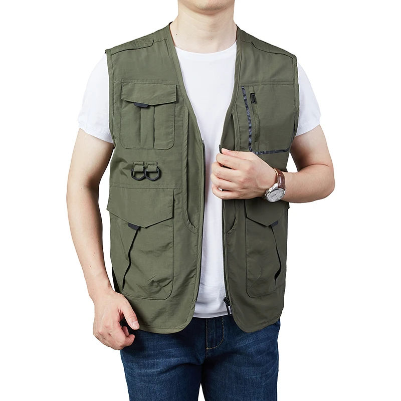 

Practical Hunting Travel Vest with Pockets, Outdoor Workwear Vest, Summer Vest Men's Multi Pocket Quick Drying Fishing Vest,