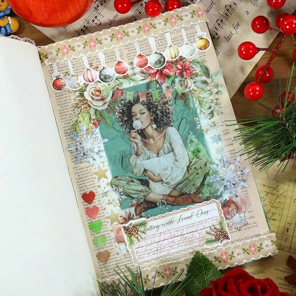 20 folhas/livro criativo pré-cortado adesivo estético livro diy artesanato multi cena scrapbooking adesivo diário scrapbooking