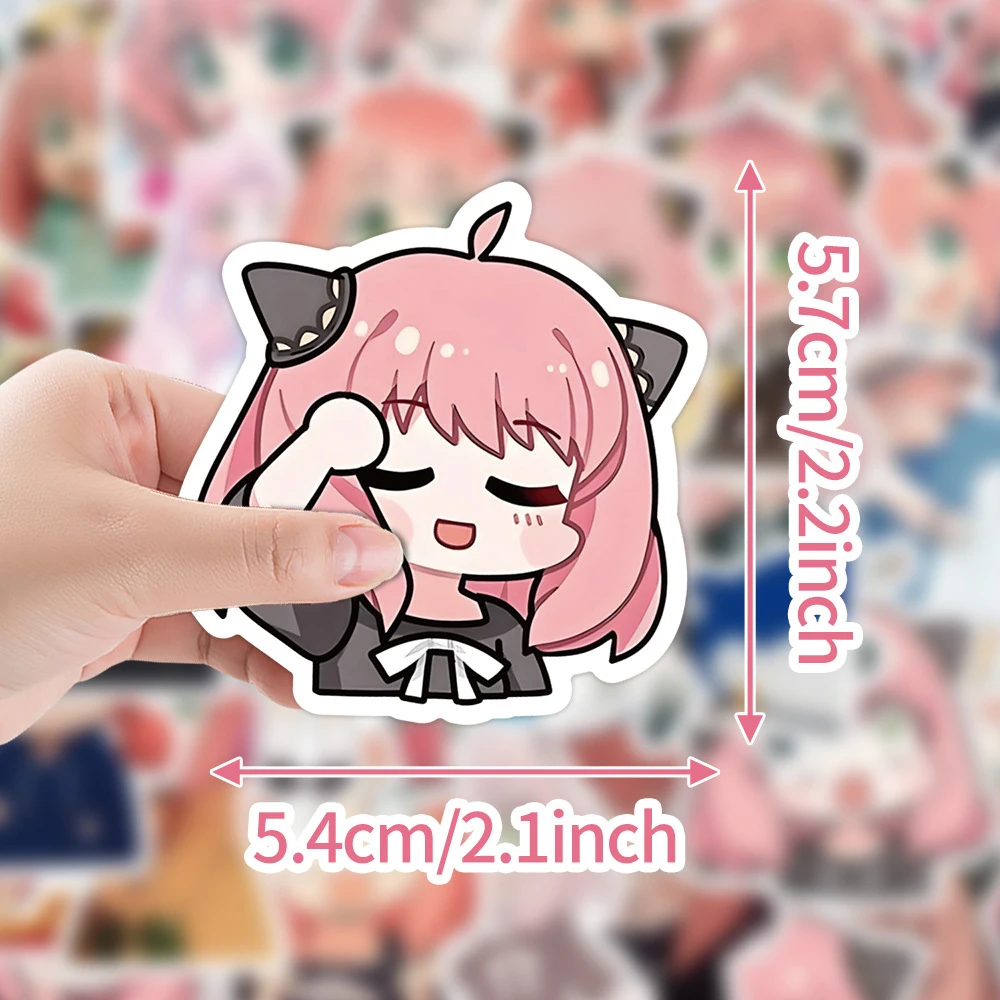 50pcs SPY×FAMILY Anime Stickers for Kid Cute Graffiti Phone Case Laptop Stationery Waterproof Kawaii Cartoon Sticker Pack