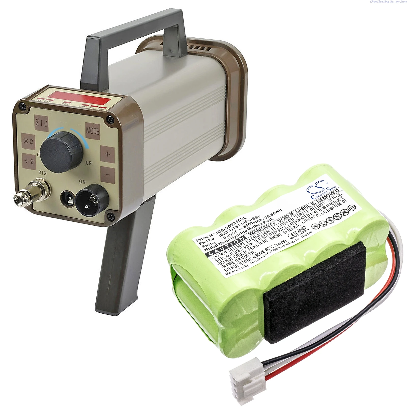 Cameron Sino 9.6V 3000mAh replacement Battery BAT-DT315AP-ASSY, BAT-DT315A/P for Shimpo DT-315A Stroboscope