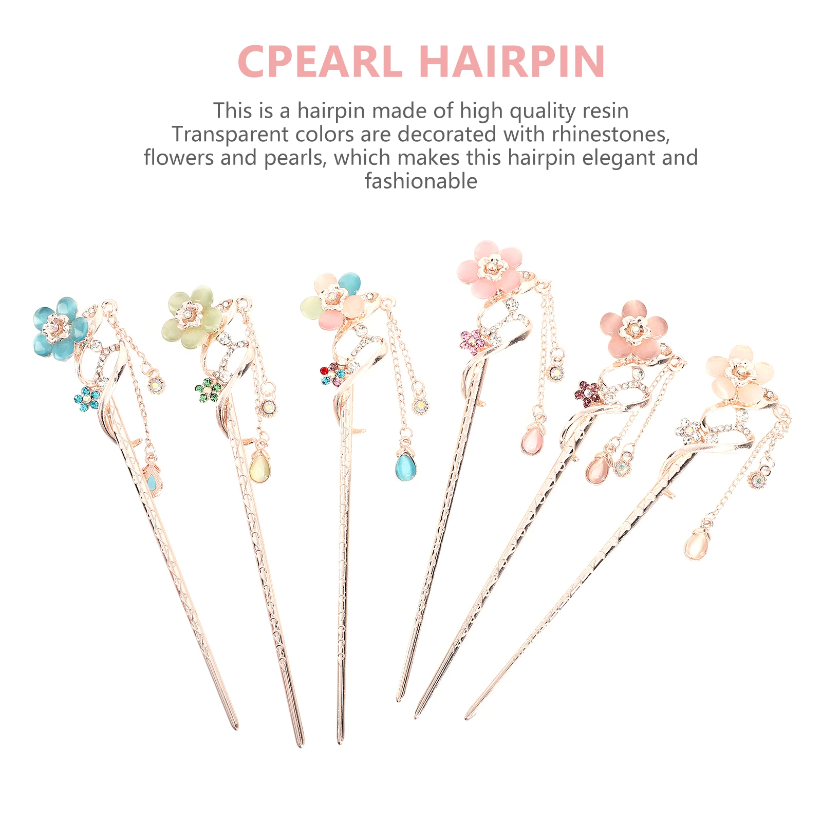 

6pcs Classic Hairpin Chinese Style Women Sticks Girls Accessories Retro Flower Hairpins Vintage Stick Hanfu Ornament