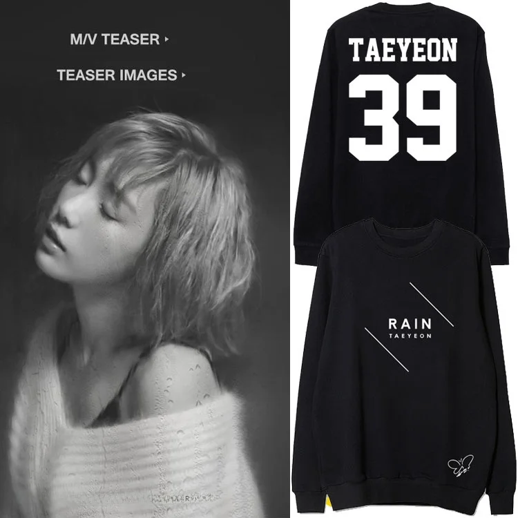 Taeyeon Girls' Generation RAIN Performance Clothes Men's Women's Signature Couple Hoodies Spring Autumn Style Oversized Fit