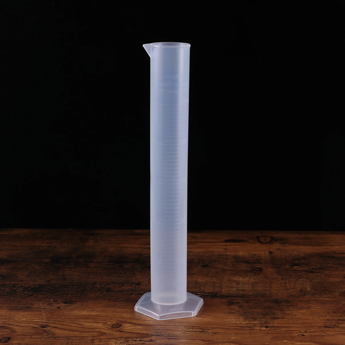 

Transparent Plastic Graduated Measuring Cylinder Hexagonal Base Accurate Measurement Lab Equipment
