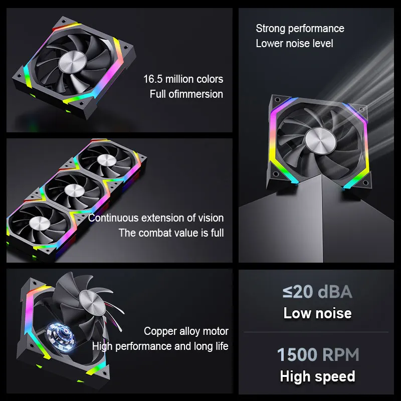 UPSIREN ZF-120 コンピュータケースファン 12 センチメートル ARGB 4Pin PWM 静音冷却ファン 12V 大風量 45CFM/600-1500RPM 使用 26 ランプビーズ