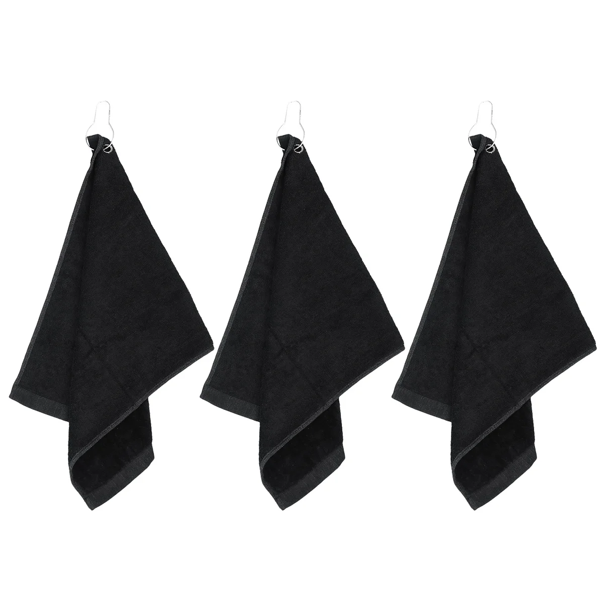 3pcs Cotton Sports Towel Hole Design For Golf Clubs Balls Cleaning High Absorption Breathable Towel For Outdoor Travel