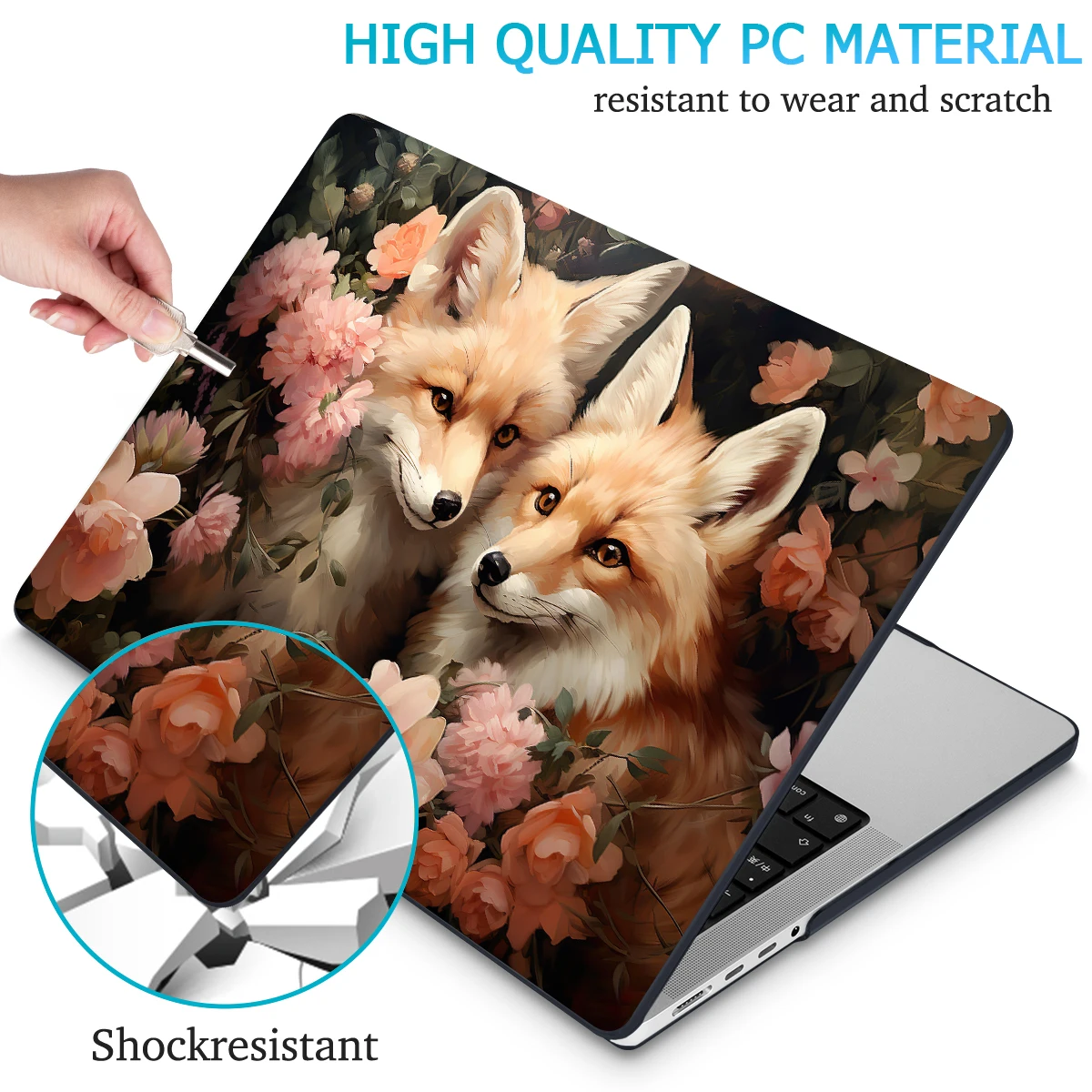 สุนัขจิ้งจอกน่ารักพิมพ์สําหรับ MacBook 2025 M4 A3240 Pro13 กรณี A2338 A2251 14 16 M3 A2992 Air 13 15 A2681 A2941 M2 13.3 A2337